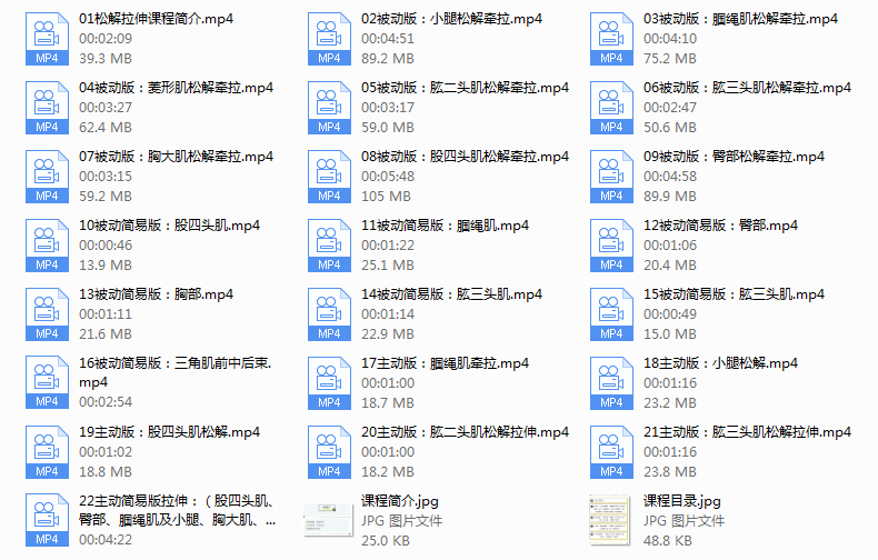 全身肌群——主动被动松解拉伸  更新至22期